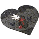 The Crows With Cross Wooden Puzzle Heart View3