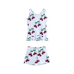 Cherries Pattern Kids  Boyleg Swimsuit by bloomingvinedesign