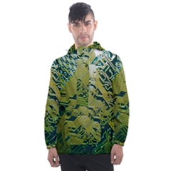 Laptop Computer Technology Leaf Line Green Biology Communication Electronics Illustration Informatio Men s Front Pocket Pullover Windbreaker by Vaneshart