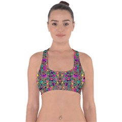 Abstract-a-7 Cross Back Hipster Bikini Top  by ArtworkByPatrick