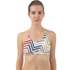 Abstract Colorful Geometric Pattern Back Web Sports Bra by Vaneshart