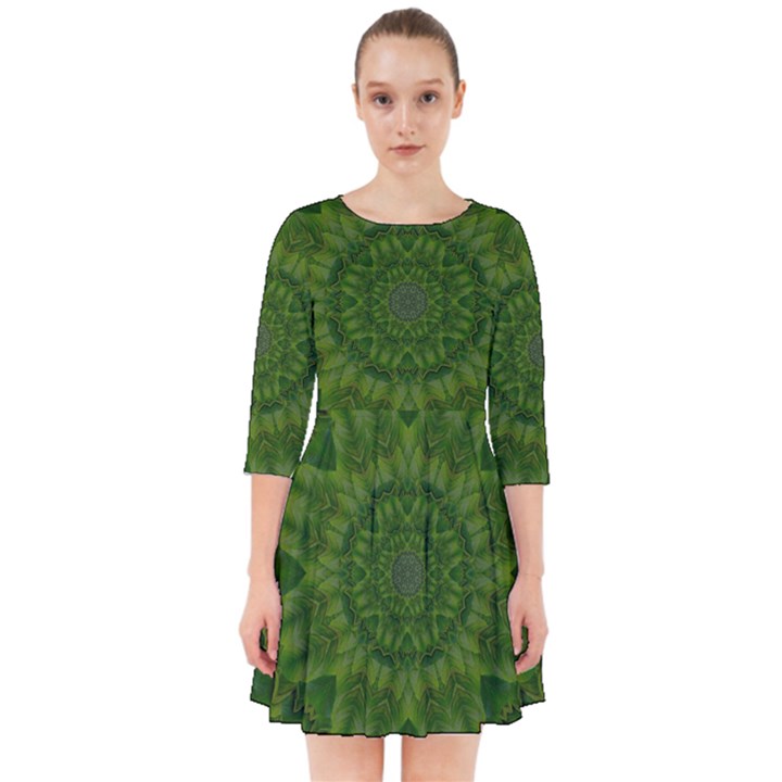 Fauna Nature Ornate Leaf Smock Dress