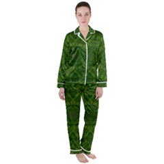 Fauna Nature Ornate Leaf Satin Long Sleeve Pyjamas Set by pepitasart