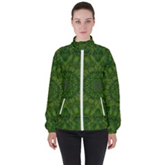 Fauna Nature Ornate Leaf Women s High Neck Windbreaker by pepitasart