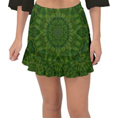 Fauna Nature Ornate Leaf Fishtail Mini Chiffon Skirt by pepitasart