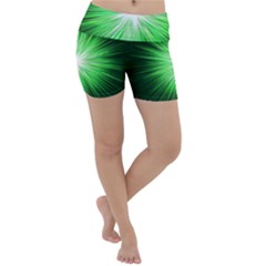 Green Blast Background Lightweight Velour Yoga Shorts by Mariart