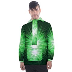 Green Blast Background Men s Front Pocket Pullover Windbreaker by Mariart