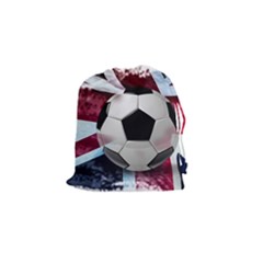 Soccer Ball With Great Britain Flag Drawstring Pouch (small) by Vaneshart