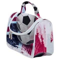 Soccer Ball With Great Britain Flag Satchel Handbag by Vaneshart