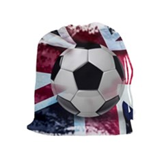 Soccer Ball With Great Britain Flag Drawstring Pouch (xl) by Vaneshart