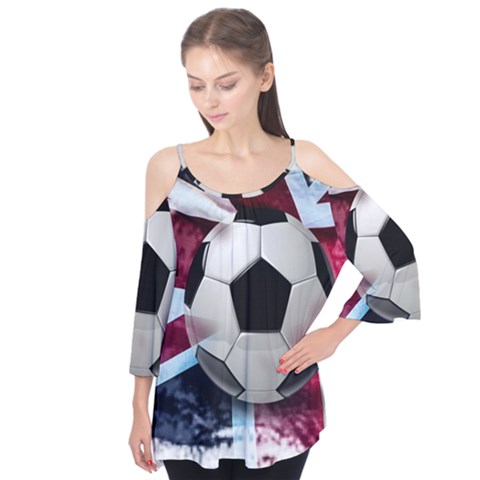 Soccer Ball With Great Britain Flag Flutter Tees by Vaneshart