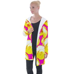 Pop Art Tennis Balls Longline Hooded Cardigan by essentialimage