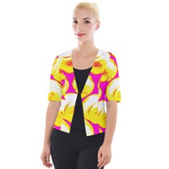 Pop Art Tennis Balls Cropped Button Cardigan by essentialimage