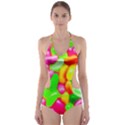 Vibrant Jelly Bean Candy Cut-Out One Piece Swimsuit View1