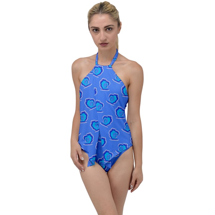 Surfer Pattern Go with the Flow One Piece Swimsuit