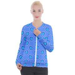 Surfer Pattern Casual Zip Up Jacket by bloomingvinedesign