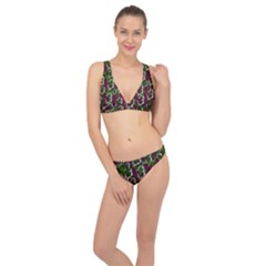 Green Fauna And Leaves In So Decorative Style Classic Banded Bikini Set  by pepitasart