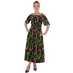 Green Fauna And Leaves In So Decorative Style Shoulder Straps Boho Maxi Dress  by pepitasart