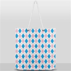 Argyle 316838 960 720 Full Print Rope Handle Tote (large) by vintage2030