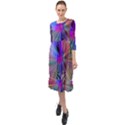 Rays Colorful Laser Ray Light Ruffle End Midi Chiffon Dress View1