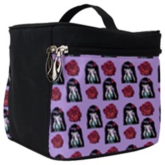 Girl Flower Pattern Lilac Make Up Travel Bag (big) by snowwhitegirl