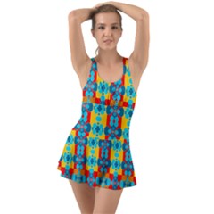 Pop Art  Ruffle Top Dress Swimsuit by Sobalvarro