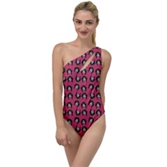 Retro Girl Daisy Chain Pattern Pink To One Side Swimsuit by snowwhitegirl