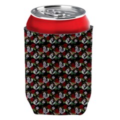 Vintage Hippie Girl Pattern Black Can Holder by snowwhitegirl