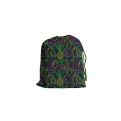 Neon Fruit Seamless Pattern Drawstring Pouch (xs) by Vaneshart