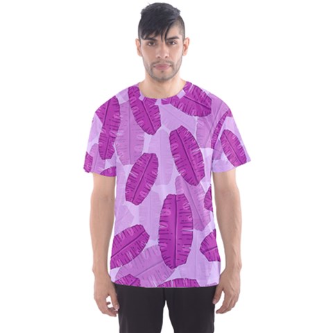 Exotic Tropical Leafs Watercolor Pattern Men s Sports Mesh Tee by Vaneshart