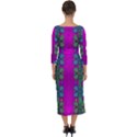 Flowers In A Rainbow Liana Forest Festive Quarter Sleeve Midi Bodycon Dress View2