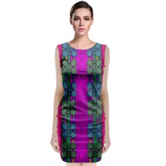 Flowers In A Rainbow Liana Forest Festive Classic Sleeveless Midi Dress by pepitasart