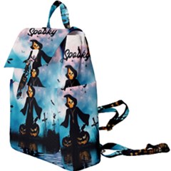 Funny Halloween Design With Skeleton, Pumpkin And Owl Buckle Everyday Backpack by FantasyWorld7