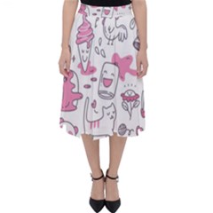 Set Kawaii Doodles Classic Midi Skirt by Vaneshart