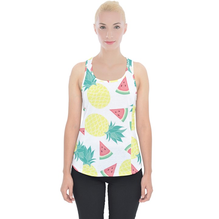 Vector Seamless Pattern With Pineapples Piece Up Tank Top