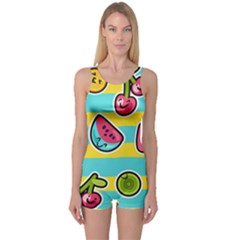 Summer Fruits Patterns One Piece Boyleg Swimsuit by Vaneshart