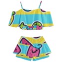 Summer Fruits Patterns Kids  Off Shoulder Skirt Bikini View2