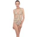 Leopard Print Halter Front Plunge Swimsuit View1