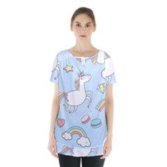 Unicorn Seamless Pattern Background Vector Skirt Hem Sports Top by Sobalvarro