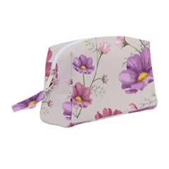 Vector Hand Drawn Cosmos Flower Pattern Wristlet Pouch Bag (medium) by Sobalvarro