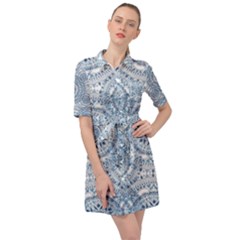 Boho Pattern Style Graphic Vector Belted Shirt Dress by Sobalvarro