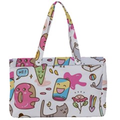 Set Kawaii Doodles Canvas Work Bag by Vaneshart