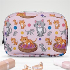 Cat Seamless Pattern Make Up Pouch (small) by Vaneshart