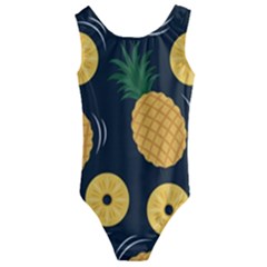 Seamless Pattern Pineapple Pattern Kids  Cut-out Back One Piece Swimsuit by Vaneshart