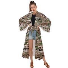 Fabric Camo Protective Maxi Kimono by HermanTelo