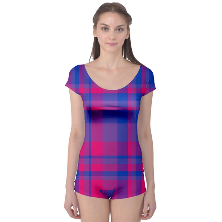 Bisexual plaid Boyleg Leotard 