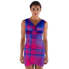 Bisexual Plaid Wrap Front Bodycon Dress by NanaLeonti