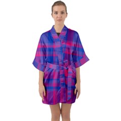 Bisexualplaid Half Sleeve Satin Kimono  by NanaLeonti