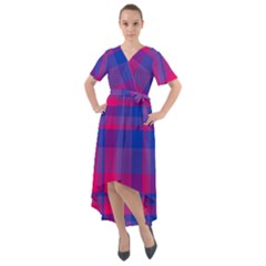 Bisexualplaid Front Wrap High Low Dress by NanaLeonti