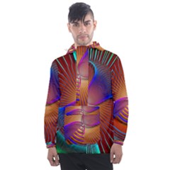 Lines Rays Background Light Rainbow Men s Front Pocket Pullover Windbreaker by Bajindul